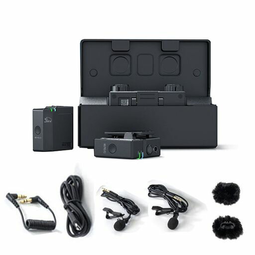 HollylandLark150マイクOLEDディスプレイ2.4Gデジタルラバリエラペルワイヤレスマイク1送信機&2受信機カメラデジタル一眼レフスマートフォン用