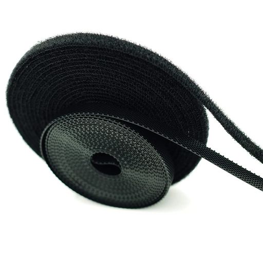 sempiterno極薄非常に狭い柔らかいドール面ファスナー幅約6mm長さ約2.7m縫製用裁縫細幅ベルクロ強力多用途縫製タイプ裏粘着剤なし人形用ドール服の材料裁縫用DIY靴服飾部品(6mmブラック)