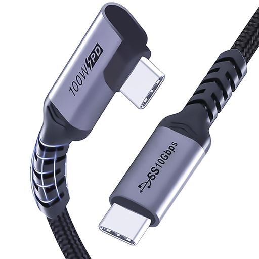 1メートルUSBCからUSBC充電ケーブル3.1Gen2[2本]、SUMPK100WUSBC線3.1PD急速充電ケーブルE-Markチップ超高速10Gbps90度4Kディスプレイ映像出力データ線、グーグル画素に適している