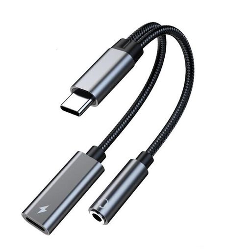 Type-Cイヤホンジャック変換器2-in-1 Type-Cイヤホンジャック急速充電Type-Cイヤホ...