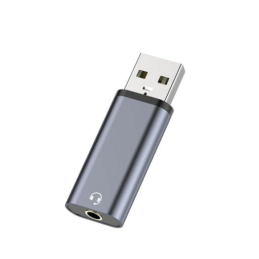 KHKUAHAI USB イヤホンジャック 変換 1個セット USB オーディオ 変換アダプタ USB2.0 to 3.5mm 変換ケーブル 外付け サウンドカード DAC搭載 16bit/48KHz対応 3極 4極 TRRS イヤホン PS4 等適用