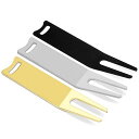 DELUXEFOXグリーンフォーク3個入りゴルフフォークゴルフフォークゴルフ小物ゴルフ用品持ち運び便利贈り物(ブラック+シルバー+ゴールド)