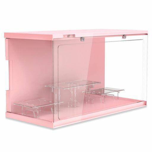 【キャンペーン】コレクションケースフィギュアケースledディスプレイケースシューズボックスライトセンサー付きアクリルスタンドが四つ高さ調整可組み立て不要卓上横長頑丈防汚れフ…