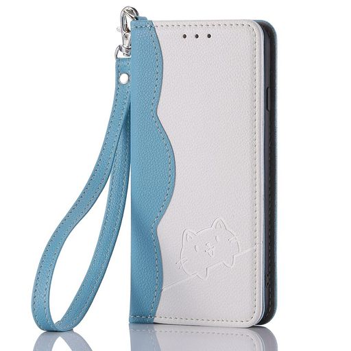 iPhone13ケース手帳型おしゃれ猫6.1インチ対応エンボス工芸iPhone13手帳型ケースおもしろシンプル男女通用大人防水スマホケースiPhone13手帳型耐衝撃使いやすいストラップ付きケース