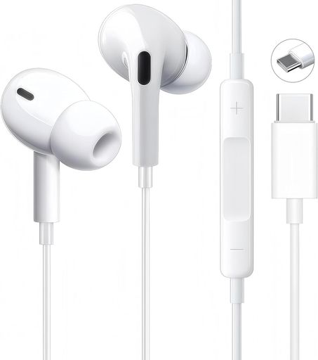 Sound-Isolating Type - タイプcイヤホン有線Type-Cイヤホン【2026新のヘビーベースiPhone17/16対応】小型·軽量防水マイク付きHiFi通話可能音量調節騒音低減快適な装着感人間工学絡み防止遅延なし