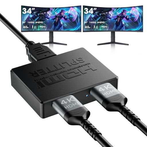 HDMI 分配器 1入力2出力 4K 30Hz 音声 ビデオ 同時出力 付き 3D/HD対応 HDCP1.4 HD...