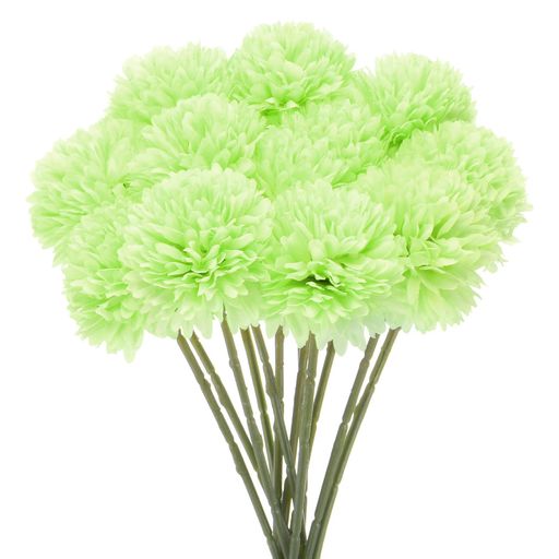 MMETERXITY12パック人工キクボール花11”フェイクアジサイシルクブーケリアルタッチフェイクフラワー家..