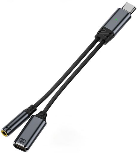 MUXER 2 in 1Type-C イヤホン変換アダプタ、 ハイレゾ音質対応、 DAC搭載、PD100W...