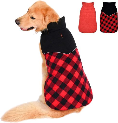 犬服 ペット 秋冬綿服 小型犬 中型犬 大型犬 向け リバーシブル ダウン風 ベスト ジッパー穴付き 袖なし マジックテープ着脱簡単 コート ジャケット 洋服 パーカー 寒さ対策 雪对策 防寒…