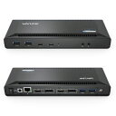 WAVLINK60W電源、送出サンダーボルト3の互換性、5Kシングルビデオディスプレイ、2xDisplayポート、2xHDMI、ギガビットイーサネット、2USB3.0ポート、2タイプCとのUSBCデュアル4Kドッキングステー…