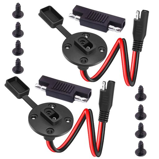 GTIWUNG25センチ12AWGSAEtoSAE2ピンクイックダストキャップ電源付き自動車用パネル延長ケーブル、SAEコ..