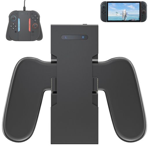 対応 ニンテンドースイッチ2(2025)J0yCon用充電グリップ、NSwitch2 J0yConコントローラー用充電グリップ「マグネット接続、充電しながらプレイ、快適グリップ」