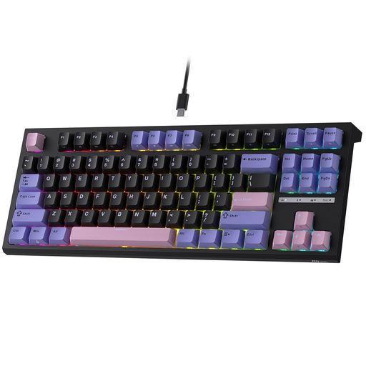 RK ROYAL KLUDGE C87 HE ラピッドトリガー ゲーミングキーボード、87キー TKL 有線 RGB メカニカルキーボード、ホール効果磁気スイッチキーボード、アクチュエーションポイント調整可能、8K Hz