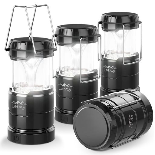 【LED電池式ランタン&amp;軽量】:本電池式ランタンは4個セットで、仲間とシェアできて、複数の場所で光源を提供します。本ランタンは引き出し式で伸縮可能な設計により、サイズは7.62x7.62x12.2 センチで、小型で軽量、省スペースで持ち運びが簡単です。本LEDランタンはユニークなデザインの2つの金属ハンドルが付いており、外装には滑り止め加工が施されており、手持ちまたは吊り下げが可能で、誤って落とすことを防ぎます。本キャンプランタンは密閉された防塵設計で内部を清潔に保ち、ホコリの侵入を防止できます。 【匠心を凝らした光設計】:このキャンプランタンには、65個のアップグレードされたLEDチップが内蔵されており、明るさは最大800ルーメンに達し、ビーム角も360°広く、前方や周囲を明るく照らしてくれます。本LEDランタンはフリッカーのない光源を採用し、夜間でも目に優しく、視力を守ります。また、全透明カバーにより光が均一に広がり、よりクリアで明るい照明効果を実現しました。さらに、メッキ反射板を搭載しており、光の効率的な反射と集中を可能にし、照射範囲と輝度を向上させています。
