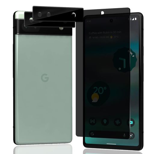 【対応機種】GOOGLE PIXEL 6A 専用設計、ガラスフィルム 覗き見防止(1枚) +カメラフィルム(2枚) (製品の取扱説明書を含める)。 【覗き見防止】先端のマイクロルーバー工学技術を採用して、画面の正面「左右」180°の視野角で認定され、真正面からのみはっきり見えますので、あなたのプライバシーをしっかりと守り、電車や公共の場などの人が多い所でも安心します。 ご注意:覗き見防止加工の特性上、画面輝度が多少下がることがありますので、気になる方はデバイスの画面輝度を上げることを勧めます。 【硬度9H】硬度は9Hと、落下、スクラッチ、衝突、衝撃に高い耐久性があります。ハードコーティング技術により、衝撃を緩和し画面の破損を最低限まで抑え、すり傷や指紋からも液晶・本体をしっかりと保護します。 【加極上のタッチ感工】保護フィルムにフッ素コーティング、オイルコーティング等の様々な特殊処理を施すことにより、スマホ本来の画面と同等の感度と触感を維持し、優れたゲーム体験と使用感を提供することができます。