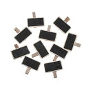 10個ミニ黒板チョークボードメッセージメモクリップ木製価格スタンド通知サインウェディングオーナメントメモラベル