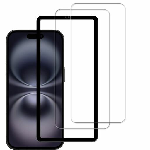 KPNS日本素材製iphone16用高透過率いphone16ガラスフィルム強化ガラス簡単貼り付けアイフォン16保護フ..