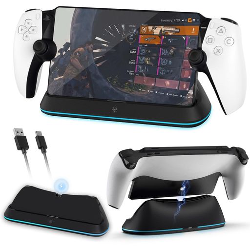 PSPortal用充電スタンド【新登場-KailiTe】PS5Portalリモートプレーヤー用充電器Type-C急速充電過充電防止&保護PS5PSポータブルリモートプレーヤー過3重安全充電保護Portalコントローラー充電ドック