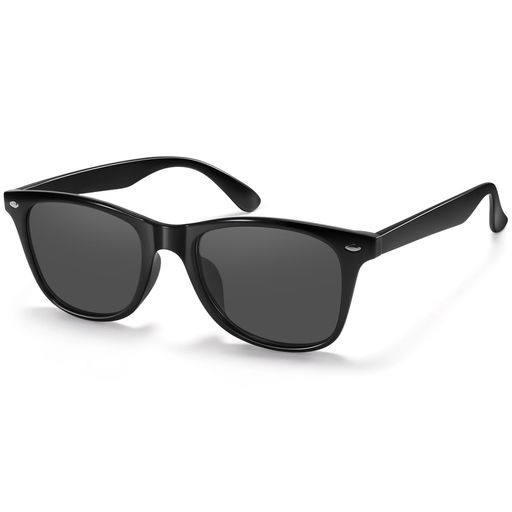Sunglasses - [Dollger]サングラス偏光レトロスクエア女性用男性用トレンディクラシックスタイルサンメガネUV400紫外線カ超軽量釣り登山トレッキングハイキング運転用へんこうさんぐらすブラック