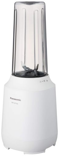 本体重量(kg):1.2 消費電力:約260W(400mL水負荷時) 本体サイズ(幅x奥行x高さ):12.3x12.3x32.7cm 付属品:タンブラーふた、ブラシ、レシピブック なめらか食感のスムージーがつくれる。 設定面積を抑えたスタイリッシュデザイン。