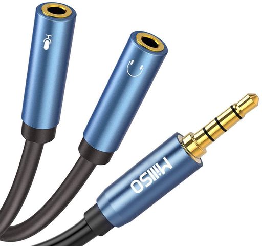 3.5mm変換アダプタケーブルMillSOイヤホン・マイク分配Y分岐ジャックコネクタケーブル3極メスx2-4極オスヘッドセット変換ケーブルイヤホンスプリッターオーディオ変換ケーブル30cm