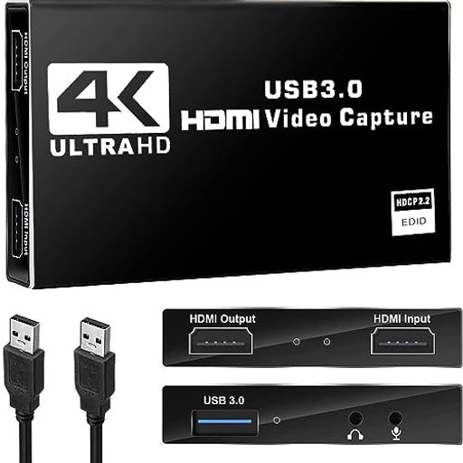 BotthHealth4KHDMIキャプチャーボードパススルー1080P60FPSUSB3.0ゲームキャプチャービデオフルHD60Hzビデオキャプチャーゲーム実況生配信、会議、ライブビデオ配信、画面共有、録画に適用