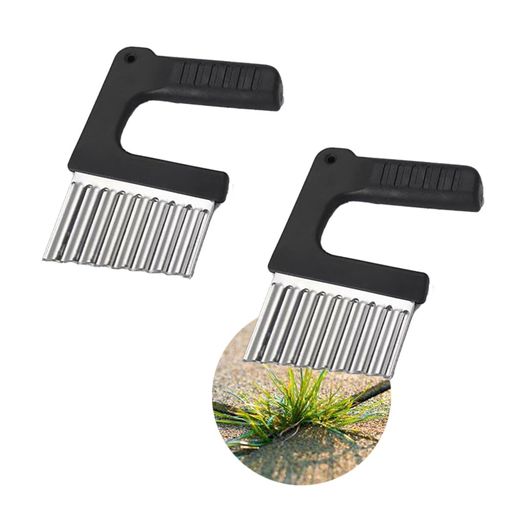 TXCAOT2pcs草取り道具雑草ブラシ雑草取り器具波型刃耐久性省力ハンドル使いやすさ隙間に生える頑固な雑..