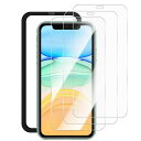 iCareziPhone11/iPhoneXRガラスフィルム【日本旭硝子素材製-3枚ガイド枠付き】アイフォン11用ガラスフィルムアイフォンxr保護フィルム指紋防...