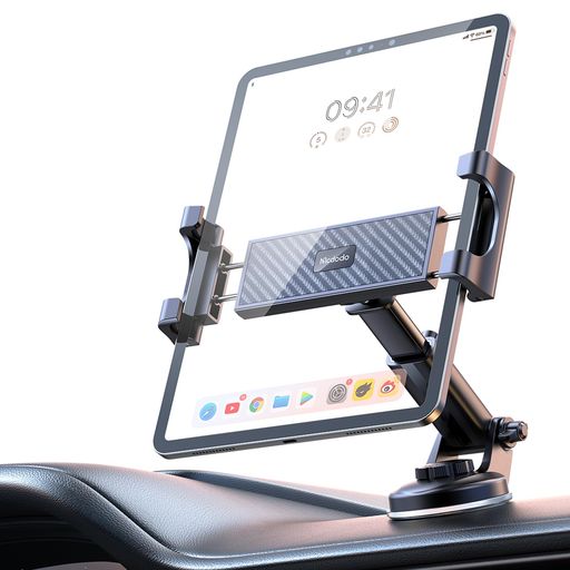 MCDODO 車載ホルダー タブレットホルダー スマホホルダー IPAD&PHONE 両用 タブレット スタンド 真空吸盤ベース 強力な跡形無い粘着 運転席用 車 ホルダー 折り畳み伸縮ポール 360度自由に回転 取り付け簡単 車載 タブレットホルダー