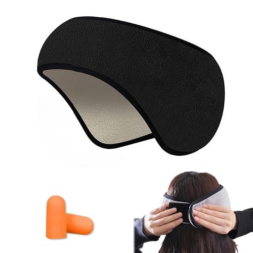 属性:1個入りのアイマスクです。ブラックカラーの2in1タイプで、睡眠用アイマスクとイヤーマフとして使えます。長さは約58cm、幅は約13cmで、マジックテープにより頭まわりに合わせて調整しやすい仕様です。 材質:柔らかい綿系素材を使用したアイマスクです。ふんわりした厚みがあり、目元や耳まわりに当てやすい作りです。幅広タイプで装着しやすく、就寝時、昼寝、移動中の仮眠などに取り入れやすい睡眠グッズです。 功能:目元を覆って光を遮りやすく、耳まわりもカバーできる2in1設計です。マジックテープでサイズを調整でき、締め付け具合を自分に合わせやすい仕様です。睡眠時や休憩時間のリラックス用品として使えます。 使用方法:アイマスク部分を目元に合わせ、イヤーマフ部分が耳まわりに当たるように装着してください。後ろのマジックテープで長さを調整し、きつく締めすぎないように使用します。汚れた場合はやさしく手洗いしてください。 用途:睡眠、昼寝、仮眠、旅行、出張、飛行機、新幹線、車内、オフィス休憩、自宅でのリラックスタイムに使えます。黒色のシンプルなデザインで、男性、女性問わず使いやすいアイマスクです。