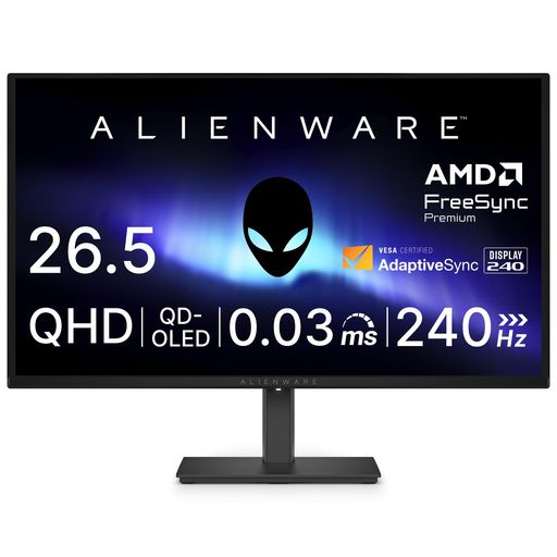 Dell AW2725Q 26.7インチ 有機EL Alienware ゲーミングモニター(無輝点3年保証/4K/QD-OLED抗反射/DP1.4x1,HDMI2.1x2/DCI-P3 95%/縦横回転,高さ調整/0.03ms,240Hz/Free-Syn