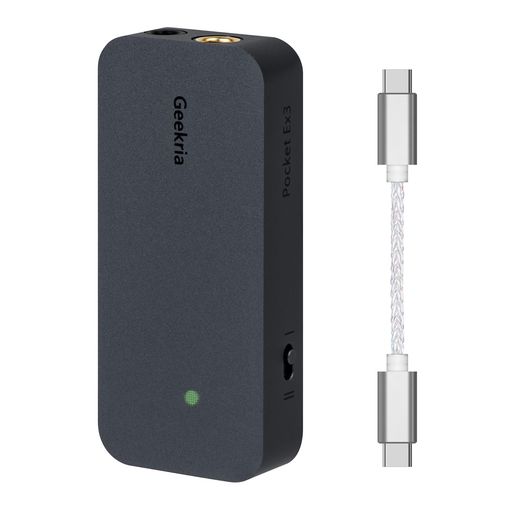 GeekriaUSB-Cポータブルヘッドフォンアンプ、4.4mmバランス出力および3.5mmステレオ出力、MiniHi-FiDACデュアルチップCS43131、最大384KHz/32bitをサポート