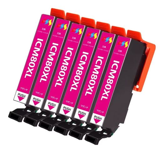 Other - EPSONインクカートリッジ80LエプソンIC80L互換ICM80Lマゼンタ6本セットとうもろこしインク純正と併用可能エプソンプリンター対応汎用インクタンク増量版対応機種:EP-707A708A777A807AB/AR/AW