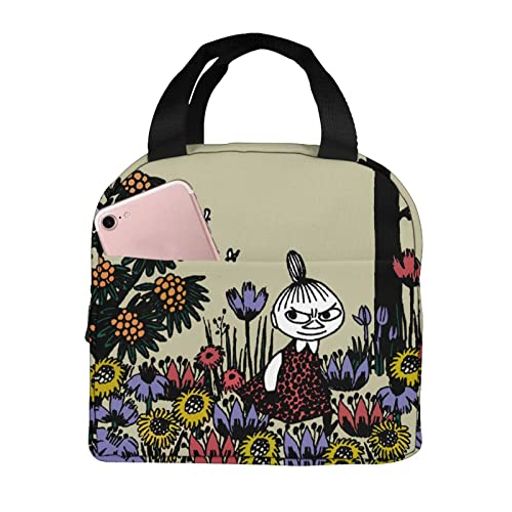 保冷がま口ランチバッグブラックお弁当箱保温保冷バッグファスナー付きコンパクトお弁当袋ソフトクーラーバッグトート・エコバッグ