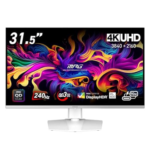 MSI QD-OLED ゲーミングモニター MPG 321URXW QD-OLED 31.5インチ/4K UHD/QD-OLEDパネル/240Hz/0.03ms(GTG)/ハードウェアブルーライトカット/DisplayHDR True Black