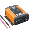 Ampeak高効率インバーター1000W出力12V専用修正波88%変換効率DC12VをAC100Vに変換USB-A&AC100V対応2つの冷却ファンで安定稼働8種の保護機能付き