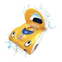 OTONOPI浮き輪ベビー浮き輪フロートうきわ子供サイズスイミングリング車の形屋根付き足入れタイプ浮き具夏の日水遊びプールやお風呂で海プール取り外し可能なサンシェード90*60*70cm男の…
