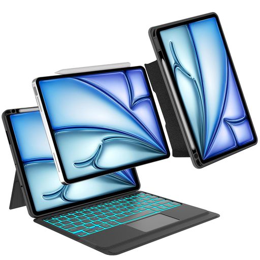 高級版「横/縦両方対応」ipadair13インチキーボード(M32025M22024)iPadPro12.9キーボードケースiPadPro12.9第6/5/4/3世代キーボードタッチパッド搭載超薄軽量分離式