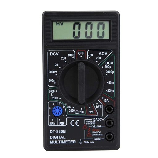 Rakuten - 小型デジタルテスター マルチメーター DT-830B LCD電圧計 電流計 導通チェック 周波数 ダイオード コンデンサー測定 多機能ポータブル LCD デジタルマルチメータ