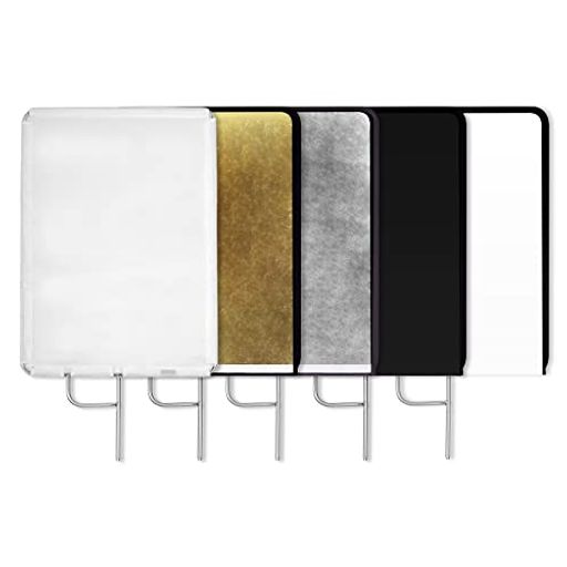 【耐久性】高品質なステンレス鋼製素材を採用して、軽量、耐蝕も優れ、変形しにくく、長時間ご使用いただけます。 【快速に取り付け】マグネット式のデザインで、フラッグパネルの装着や取り外しも快速に実現し、とても便利です。 【ディフューザー付き】4-in-1リフレクター(金、銀、白、黒)とディフューザー1枚付きますので、組み合わせって利用すると、各撮影ニーズを満足できます。 【収納便利】サイズ:65cmx70cm、取り外しのサイズ:60cmx30cm、コンパクトに収納できます。屋外撮影時も持ち運びも便利です。 【多用途】商品撮影、人物撮影、屋外撮影、全身ポートレートなどに活躍します。