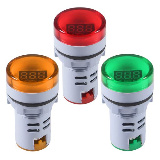 ACEIRMC 3個 AC 電圧表示 デジタル LED ディスプレイ 電圧計 AC 20-500V 電圧計 モニター 110V 220V ボルト ディテーター グリーン レッド イエロー シグナル インジケーター ライト パネル