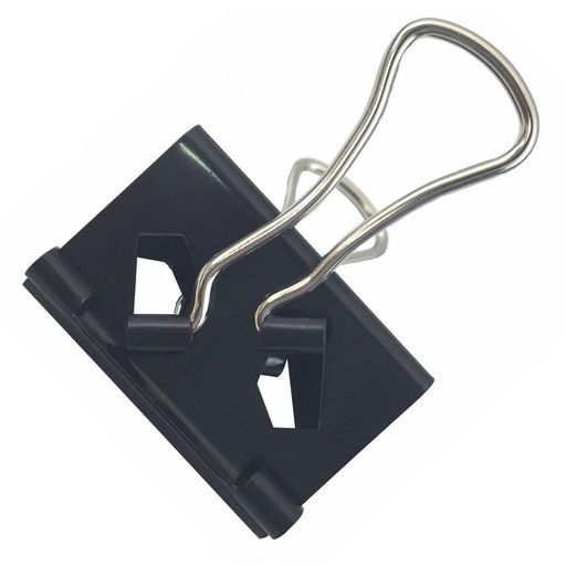 【入数】100個(10個入x10箱) 【挟み幅】19mm 【挟み枚数】コピー用紙約50枚 【表面】サビに強い黒染め加工 【材質】スチール 挟口:19mm