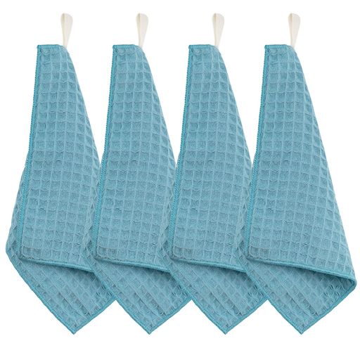 【キッチンタオルの仕様】重さ:約30g(1枚あたり)/ 材質: マイクロファイバー/ セット:4枚セット。厚手ながら30gと軽量で、ふわふわで柔らかい手触りが魅力。 【吸水 厚手】このふきんの吸水性は抜群!独特のワッフルデザインで、 マイクロファイバーを採用し、食器の水分をサッと吸い込まれて、厚手で保水性も優れて漏れたこともないキッチンタオルです。また、交差織り技術のおかげで、通風性が良い室内で干すと翌朝に素早く乾く。台拭き或いは食器拭きとしては最適なキッチンクロスです。 【耐久、安心】ふきん全面コットンのワッフル素材と無蛍光剤で安全性が備わっているので、長く使うことができます。 何回洗濯しても変形はしない、毛も抜けない上品なタオルです。キッチン食器拭き用や部屋掃除などとしても適しています。 【食器拭き 台拭き】調理台、レンジやテーブルなどの油汚れ取りの台拭きや木製食器の水拭きに非常に役に立てる。しかも、レストラン、コンビニ、屋台、飲食店のような食事を作るところや、事務室、図書館、博物館、病院などの毎日お掃除が必要な場所にとしても不可欠なふきん。