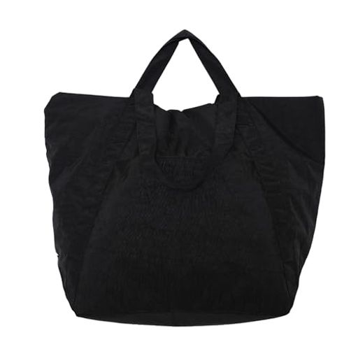【素材・サイズ】素材:ナイロン サイズ:60*24*48CM ハンドルの高さ:18CM 【収納力アップ】大きなトートバッグは、必要なものをたくさん収納できるため、日常使いや旅行に便利です。 【多用途】カジュアルな日常使いから、仕事、ショッピング、ジム、ビーチなど、さまざまなシーンで活躍します。 【持ち運びやすさ】大きなサイズでも、トートバッグは通常軽量で、持ち手がしっかりしているため持ち運びが楽です。 【スタイルの選択肢】カラーのバリエーションが豊富で、自分のスタイルに合わせやすいです。