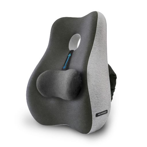 Meikaso腰クッションランバーサポート椅子アップグレード車用クッションウェストクッション中空背当て運転クッション腰楽低反発厚さ調整可能腰枕背もたれ通気性腰サポート人間工学車/…