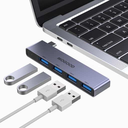 MOGOODUSBCハブUSBCからUSBハブ4ポートUSBアダプタUSB3.0ポート付きUSBCスプリッタ、MacBookPro/Air2020/2019に適したUSBTypeC拡張ベース、SurfaceProなど