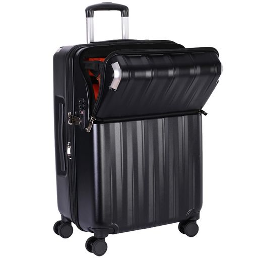 71 L - 80 L - [トラベリスト]キャリーケースジッパートップオープンブレーキ付き拡張機能レスト60L(71L)マットブラック