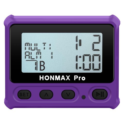 HONMAX 8100 プロ仕様 インターバルタイマー ストップウォッチ バックライト USB-C充電 クロック (ダークパープル)