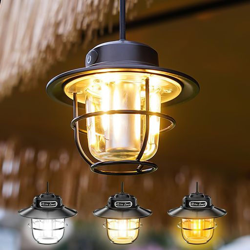 【癒しのレトロな雰囲気】特徴的な金属の質感と優しい雰囲気の灯りのLED充電式ランタンです。周囲をしっかり照らせるだけではなく、優しい雰囲気に包むこともできます。消灯時もランタン型インテリアとしてお部屋に馴染みます。レトロな雰囲気で、キャンプ、ダイニングテーブル、寝室、オフィス、喫茶店等におすすめのLEDランタンです。 【4色調光&amp;無段階調光】充電式ランタンはウォームライト、ホワイトライト、ウォームイエローライト、ウォームホワイトライトの4色灯りを調節でき、電源ボタンを押すだけで、光色と輝度を自由に調節できます。シーンに合わせて、お好みの明るさで照らすことができるので、明るさを抑えて常夜灯にするのも、明るくしてテント内をしっかりと照らすのも自由自在! 【360°照らすLEDランタン】光源はLEDチップを採用している為、ガスやガソリン等の燃料を必要としません。200-1000ルーメン構成で最大の明るさを提供し、テント全体を360°照らすことができます。極力荷物を少なくしたいアウトドアシーンに最適です。