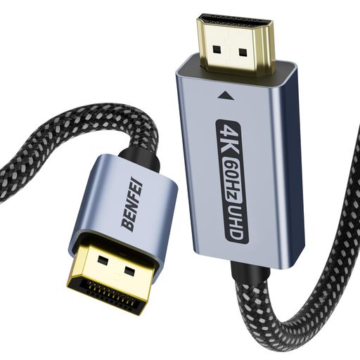 Rakuten - BENFEI 4K@60Hz DisplayPort - HDMI ケーブル 1.8m ケーブル [アルミニウム シェル、ナイロン編組] 単方向 DP コンピューター to HDMI スクリーン ケーブル